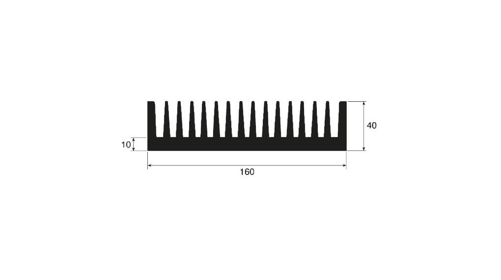 Heat Sink Black Anodised 0.65K/W 150x160x40mm